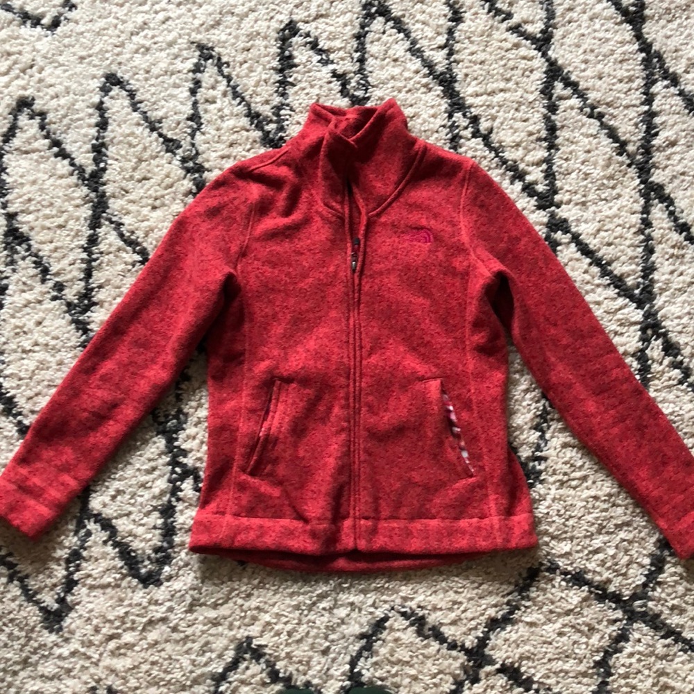 North face zip up fleece M Coral